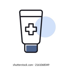 Ointment Cream Tube Medicine Isolated Vector Icon. Medicine And Medical Support Sign. Graph Symbol For Medical Web Site And Apps Design, Logo, App, UI