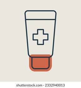Ointment cream tube medicine isolated vector icon. Medicine and medical support sign. Graph symbol for medical web site and apps design, logo, app, UI