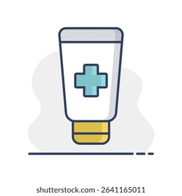 Ointment cream tube medicine isolated vector icon. Medicine and medical support sign. Graph symbol for medical web site and apps design, logo, app, UI