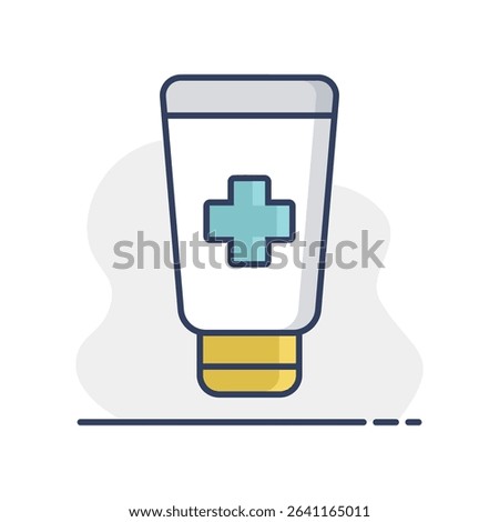 Ointment cream tube medicine isolated vector icon. Medicine and medical support sign. Graph symbol for medical web site and apps design, logo, app, UI
