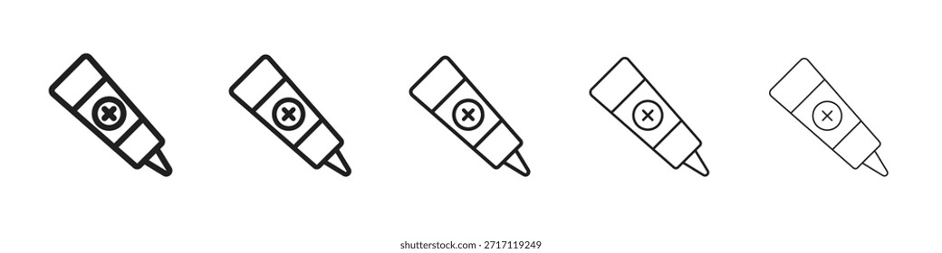 Salbe Symbol Symbol in dünner Linie, Schwarze Umrisslinie und Strichstil