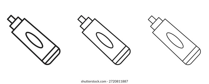 Símbolo delgado de la línea del icono del ungüento en el fondo blanco, Ilustración vectorial editable del movimiento