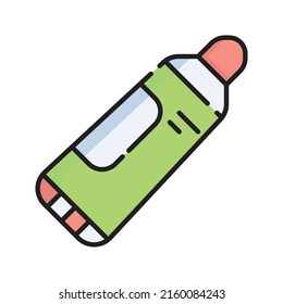 Ilustración del vector de iconos de la pomada. Dibujo de esquema plano. Vector premium aislado de concepto de icono médico
