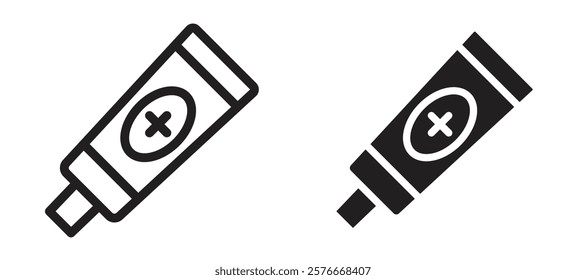 Ointment icons in outline and stroke versions