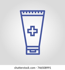 Ointment or medicine isolated flat vector linear icon