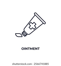 ointment outline icon. Linear vector from medical concept. Thin line ointment icon isolated on white background