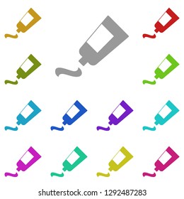 The ointment, salve, unguent, fat, unction, inunction icon in multi color. Simple glyph, flat vector of Medicine icons for UI and UX, website or mobile application