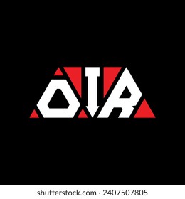 OIR triangle letter logo design with triangle shape. OIR triangle logo design monogram. OIR triangle vector logo template with red color. OIR triangular logo Simple, Elegant, and Luxurious design.