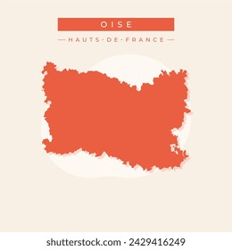 Oise Department (France, French Republic, Hauts-de-France region) map vector illustration, scribble sketch Oise map