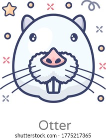 OItter icon in flat style 