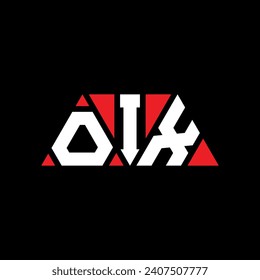 OIX triangle letter logo design with triangle shape. OIX triangle logo design monogram. OIX triangle vector logo template with red color. OIX triangular logo Simple, Elegant, and Luxurious design.