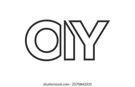 OIY logo design template with strong and modern bold text. Initial based vector logotype featuring simple and minimal typography. Trendy company identity ideal for businesses brand presence.