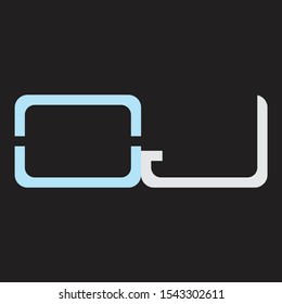 OJ Abstrac logo vector Monogram isolated on black background