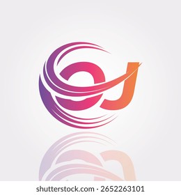 OJ Creative Gradient Swirl Monogram Logo – Modern Abstract Letter mark Design for Professional Branding and Digital Identity