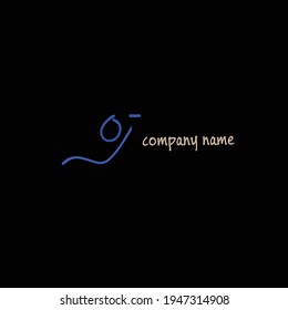 oj initial handwriting logo for identity