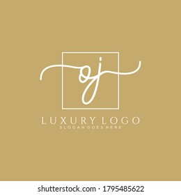 OJ Initial handwriting logo template vector