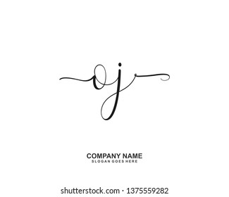 OJ Initial handwriting logo vector