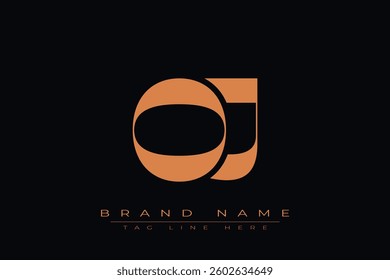 OJ initial letter logo design. Letter O and J luxury alphabet letter logo icon template