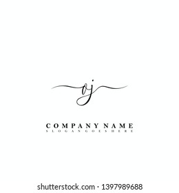 OJ Initial luxury handwriting logo vector