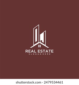 OJ initial monogram building and roof logo for real estate