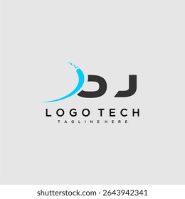 OJ initial monogram for technology logo design