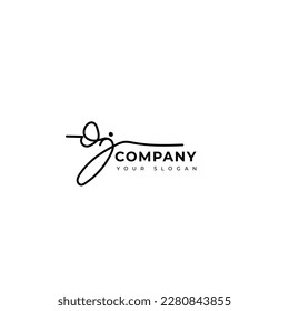 Oj Initial signature logo vector design