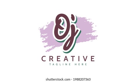 DO Iniciales, vector de logotipo de escritura a mano