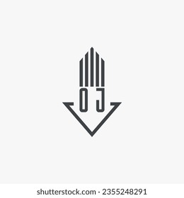 OJ initials Real Estate Logo stock illustration. Logo vector