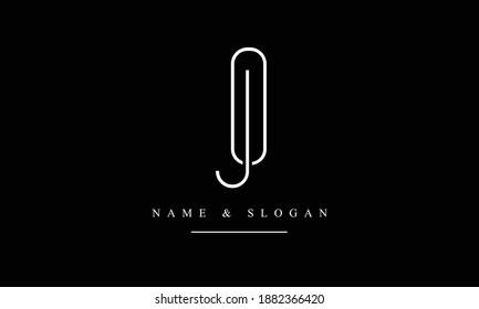 OJ JO abstract vector logo monogram template