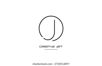 Monograma del logotipo de las letras abstractas de OJ, JO, O, J