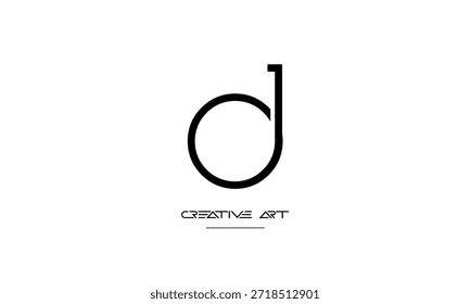 Monograma del logotipo de las letras abstractas de OJ, JO, O, J