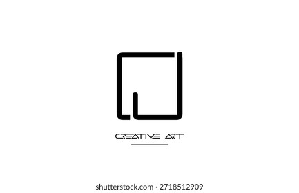 Monograma del logotipo de las letras abstractas de OJ, JO, O, J