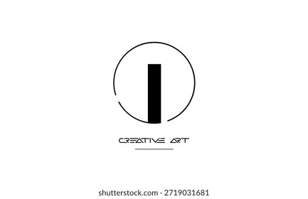 Monograma del logotipo de las letras abstractas de OJ, JO, O, J
