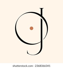 OJ letter logo design on luxury background