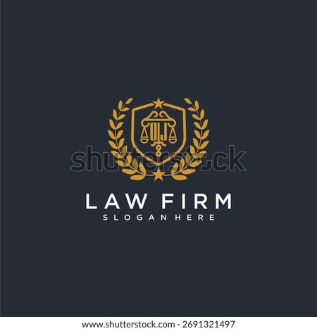 OJ letter monogram logo for lawfirm with pillar and leaf image design