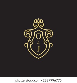 Logotipo inicial de vintage de la línea del DO en un diseño profesional de alta calidad que se imprimirá en cualquier medio impreso