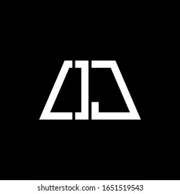 Monograma abstracto del logotipo del DO aislado en fondo negro
