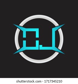 Monograma del logotipo del DO con una plantilla de diseño de forma circular y de cuatro ejes