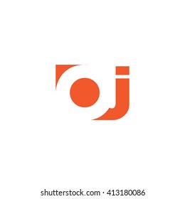 OJ Logo. Vector Graphic Branding Letter Element. White Background