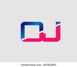 OJ Logo. Vector Graphic Branding Letter Element

