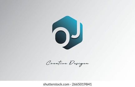 OJ Minimal Polygon Shape Abstract Negative Space Symbol for Branding Use"