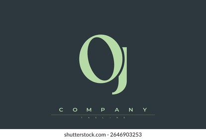 OJ Modern Initials Logo Design. Branding logo with stylized initials showcasing bold design and modern aesthetic. Ideal for professional business branding or creative projects focusing on minimalistic