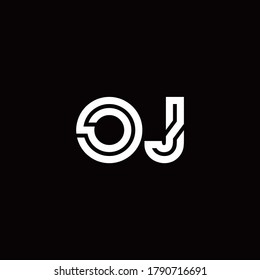 OJ monogram logo with abstract line design template