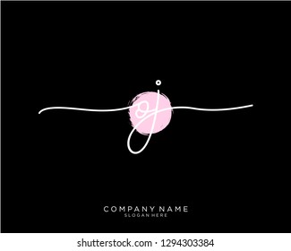 OJ O J Initial handwriting logo template