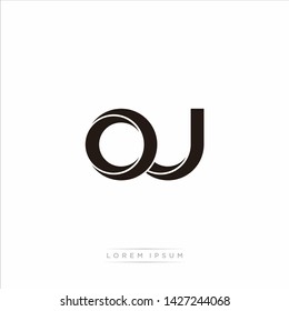 oj o j Initial Letter Split Lowercase Modern Monogram linked outline rounded logo