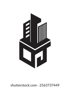oj real state hexagon  vector letter logo