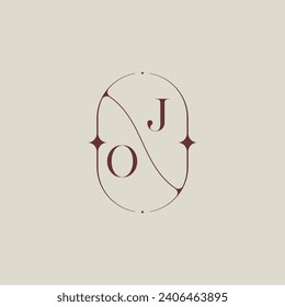 OJ wedding classic in elegant monogram with high quality professional design that will print well