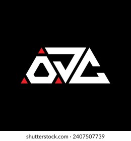 OJC triangle letter logo design with triangle shape. OJC triangle logo design monogram. OJC triangle vector logo template with red color. OJC triangular logo Simple, Elegant, and Luxurious design.