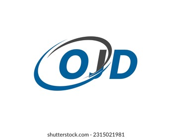 OJD letter creative modern elegant swoosh logo design