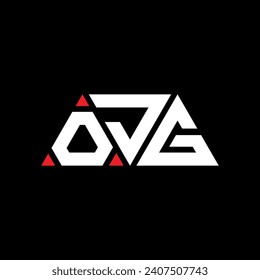 OJG Triangle Buchstaben Logo Design mit Dreieck Form. OJG Dreieck Logo Design Monogramm. OJG Dreieck-Vektorlogo-Vorlage mit roter Farbe. Das dreieckige OJG-Logo Einfach, elegant und luxuriös.